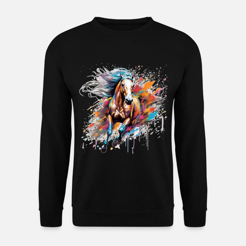 Pferd, Pferd - Unisex Pullover - Schwarz