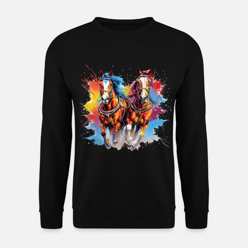 Pferde, Pferde - Unisex Pullover - Schwarz
