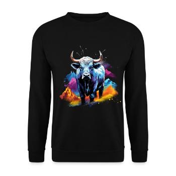 Eringer, vache d'hérens suisse - Sweat-shirt Unisexe - noir - Devant - Alina (178cm) & Michal (187cm)