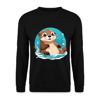 Loutre - Sweat-shirt Unisexe - noir - Devant - Alina (178cm) & Michal (187cm)
