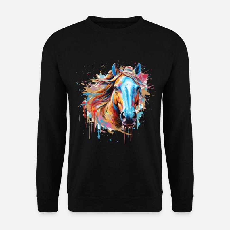Pferd, Pferd - Unisex Pullover - Schwarz