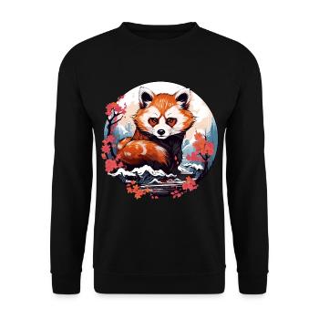 Little Red Panda dans le style anime japonais - Sweat-shirt Unisexe - noir - Devant - Alina (178cm) & Michal (187cm)