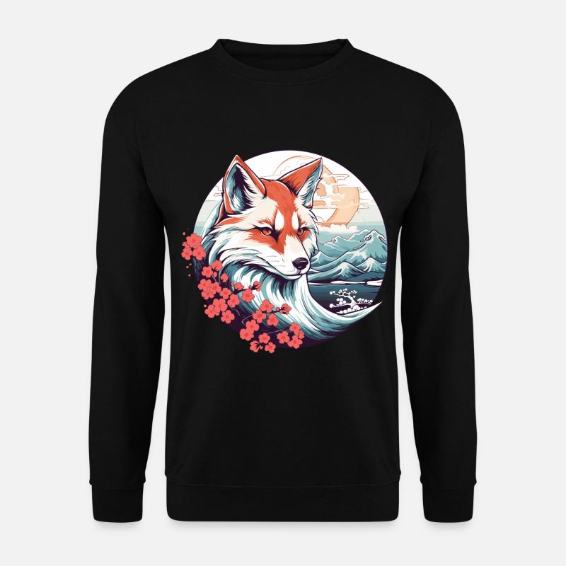 Anime Japan Kitsune Fox - Unisex Sweatshirt - black