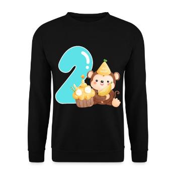 2ème anniversaire - Sweat-shirt Unisexe - noir - Devant - Alina (178cm) & Michal (187cm)