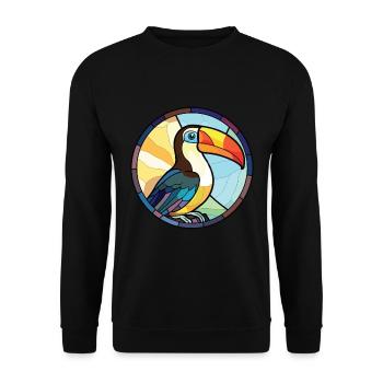 Toucan Colorful Watercolor Animal Pet Illustration - Unisex Sweatshirt - black - Front - Alina (178cm) & Michal (187cm)