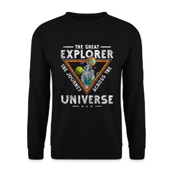 Weltall Planeten Rakete Mars - Unisex Pullover - Schwarz - Vorne - Alina (178cm) & Michal (187cm)