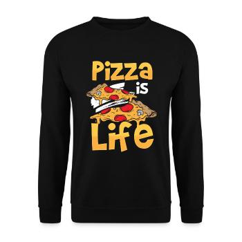 Pizzeria Pizza lovers Restaurant - Sweat-shirt Unisexe - noir - Devant - Alina (178cm) & Michal (187cm)