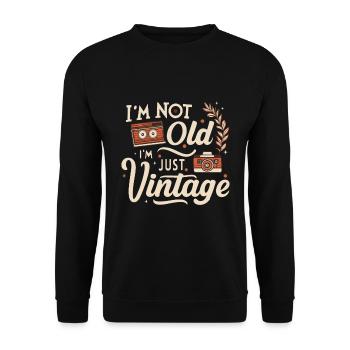 Vintage et fier de l'être - Sweat-shirt Unisexe - noir - Devant - Alina (178cm) & Michal (187cm)