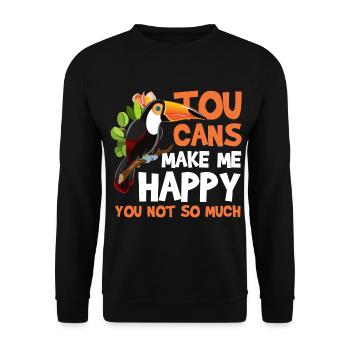 Toucan Animal Exotic - Unisex Sweatshirt - black - Front - Alina (178cm) & Michal (187cm)