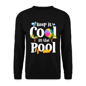 Pool Pool Party Schwimmer Freizeit - Unisex Pullover - Schwarz - Vorne - Alina (178cm) & Michal (187cm)