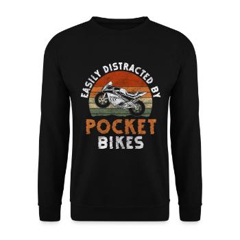 Pocket Bike Motorcycle Mud Terrain - Unisex Sweatshirt - black - Front - Alina (178cm) & Michal (187cm)