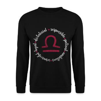 Libra Birth September Characteristics - Unisex Sweatshirt - black - Front - Alina (178cm) & Michal (187cm)