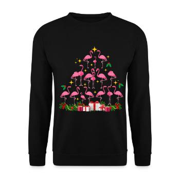 Flamant rose Noël. Cadeau de Noël - Sweat-shirt Unisexe - noir - Devant - Alina (178cm) & Michal (187cm)