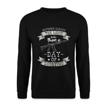 Waffen Sportschießen Sturmgewehr - Unisex Pullover - Schwarz - Vorne - Alina (178cm) & Michal (187cm)