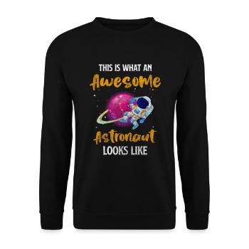 Astronaut Spaceflight Weightless Galaxy - Unisex Sweatshirt - black - Front - Alina (178cm) & Michal (187cm)