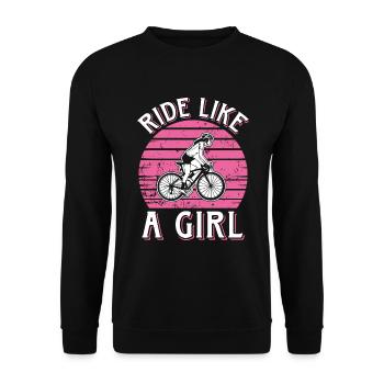 Roulez comme une fille à vélo Fahrrad - Sweat-shirt Unisexe - noir - Devant - Alina (178cm) & Michal (187cm)
