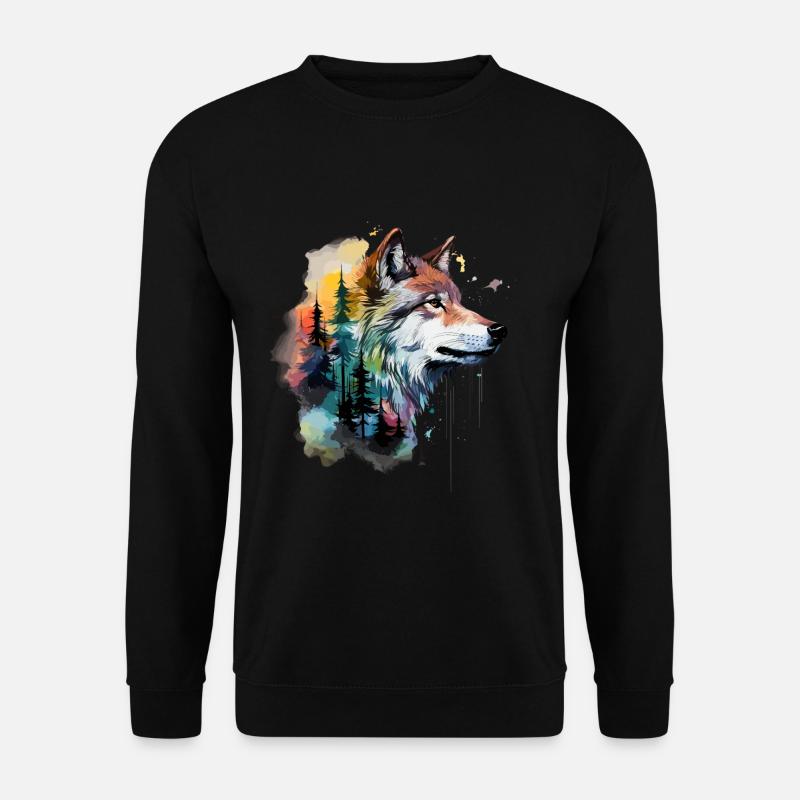 wolf - Unisex Sweatshirt - black