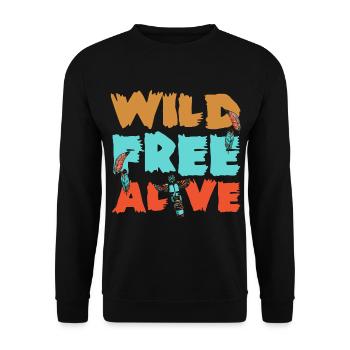Liberté du corbeau spirituel amérindien - Sweat-shirt Unisexe - noir - Devant - Alina (178cm) & Michal (187cm)