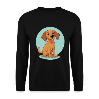 Niedliches Hundedesign für Hundebesitzer - Unisex Pullover - Schwarz - Vorne - Alina (178cm) & Michal (187cm)