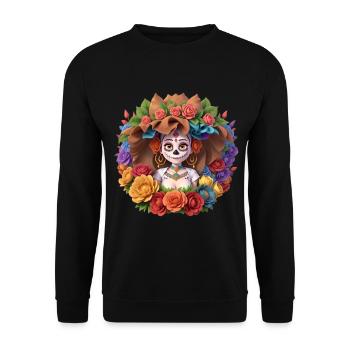 Halloween, Dia de los muertes, la catrina - Unisex Sweatshirt - black - Front - Alina (178cm) & Michal (187cm)