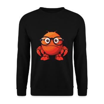 Craw portant des lunettes dessin animé Kawaii Illustration - Sweat-shirt Unisexe - noir - Devant - Alina (178cm) & Michal (187cm)