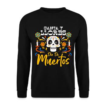 Mexico Muertos Flowers - Unisex Sweatshirt - black - Front - Alina (178cm) & Michal (187cm)