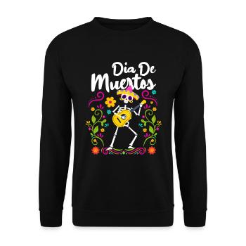 Feiertag Allerseelen Knochen Spanisch - Unisex Pullover - Schwarz - Vorne - Alina (178cm) & Michal (187cm)