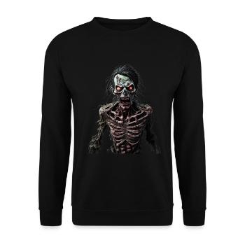 Zombie not very happy - Unisex Sweatshirt - black - Front - Alina (178cm) & Michal (187cm)