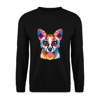 Cat Lemur Colorful Watercolor Animal Illustration - Unisex Sweatshirt - black - Front - Alina (178cm) & Michal (187cm)