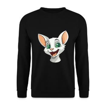 Donskoy Cat Cartoon Illustration à l’aquarelle - Sweat-shirt Unisexe - noir - Devant - Alina (178cm) & Michal (187cm)