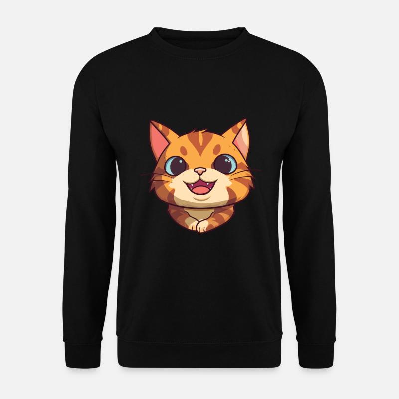 Deutsche Rex-Katze-Karikatur Aquarell-Illustration - Unisex Pullover - Schwarz