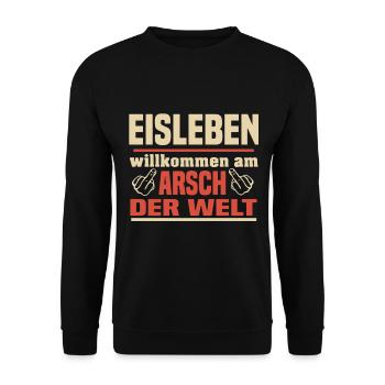 Eisleben - Unisex Pullover - Schwarz - Vorne - Alina (178cm) & Michal (187cm)