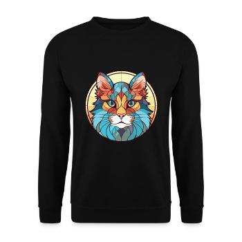 Laperm Cat Breed Illustration aquarelle colorée - Sweat-shirt Unisexe - noir - Devant - Alina (178cm) & Michal (187cm)