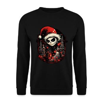 Noël effrayant - Motif d’Halloween de Noël - Sweat-shirt Unisexe - noir - Devant - Alina (178cm) & Michal (187cm)