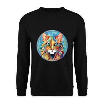 Laperm Cat Breed Illustration aquarelle colorée - Sweat-shirt Unisexe - noir - Devant - Alina (178cm) & Michal (187cm)