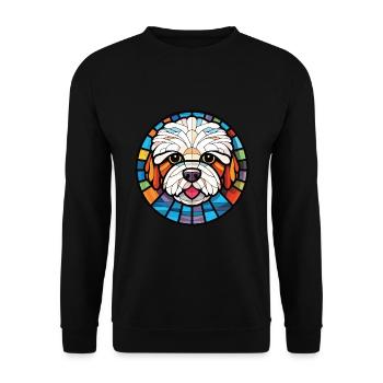 Bichon frisé chien race aquarelle Illustration - Sweat-shirt Unisexe - noir - Devant - Alina (178cm) & Michal (187cm)