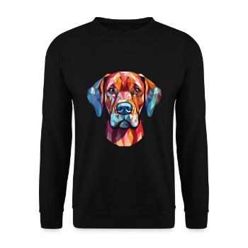Broholmer Hunderasse Aquarell Glas Illustration - Unisex Pullover - Schwarz - Vorne - Alina (178cm) & Michal (187cm)