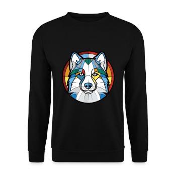 Illustration à l’aquarelle de race de chien esquimau canadien - Sweat-shirt Unisexe - noir - Devant - Alina (178cm) & Michal (187cm)