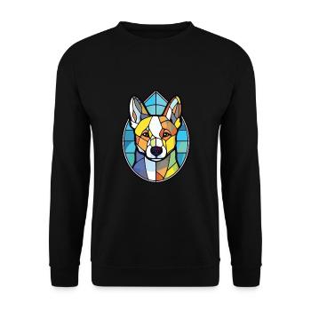 Canaan chien race coloré aquarelle Illustration - Sweat-shirt Unisexe - noir - Devant - Alina (178cm) & Michal (187cm)