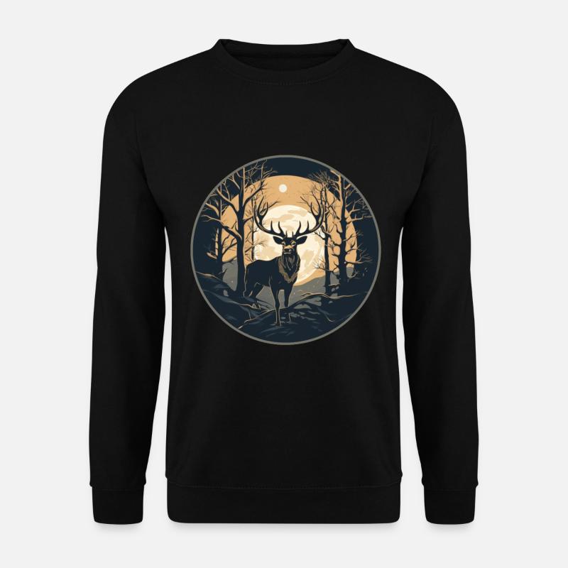 Hirsch Natur - Unisex Pullover - Schwarz