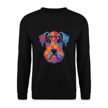 Cesky Terrier Hunderasse Aquarell Illustration - Unisex Pullover - Schwarz - Vorne - Alina (178cm) & Michal (187cm)