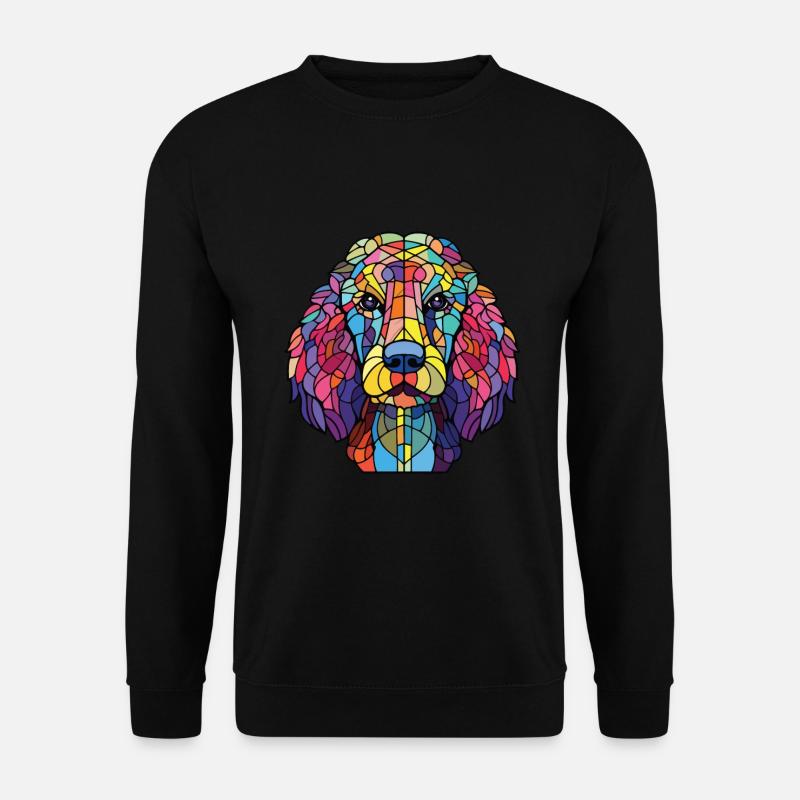 Schnurpudel-Hunderasse Aquarell-Illustration - Unisex Pullover - Schwarz