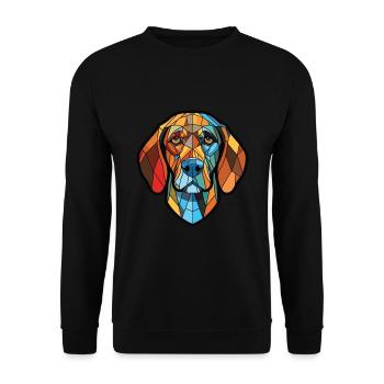 Gascons Saintongeois race de chien aquarelle colorée - Sweat-shirt Unisexe - noir - Devant - Alina (178cm) & Michal (187cm)