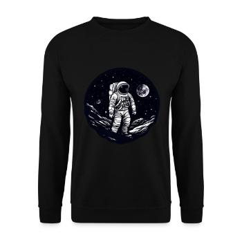 Lune des astronautes - Sweat-shirt Unisexe - noir - Devant - Alina (178cm) & Michal (187cm)