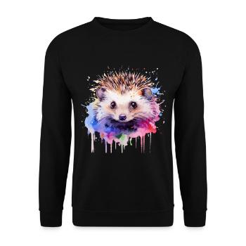 Igel, niedlicher Igel - Unisex Pullover - Schwarz - Vorne - Alina (178cm) & Michal (187cm)