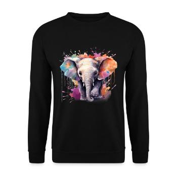 Baby-Elefant - Unisex Pullover - Schwarz - Vorne - Alina (178cm) & Michal (187cm)