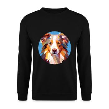 Berger australien chien race coloré aquarelle - Sweat-shirt Unisexe - noir - Devant - Alina (178cm) & Michal (187cm)