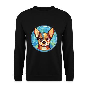 Field Spaniel Hunderasse Aquarell Illustration - Unisex Pullover - Schwarz - Vorne - Alina (178cm) & Michal (187cm)