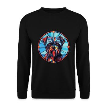 Affenpinscher Dog Breed Watercolor Illustration - Unisex Sweatshirt - black - Front - Alina (178cm) & Michal (187cm)