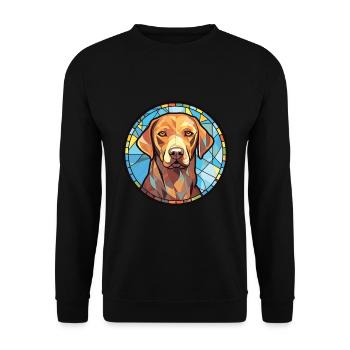 Chesapeake Bay Retriever Hunderasse Aquarell - Unisex Pullover - Schwarz - Vorne - Alina (178cm) & Michal (187cm)